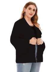 Chaqueta tipo cárdigan de manga larga con mangas acampanadas