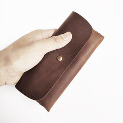 Einfache Rindsleder Geldbörse Handy Brillentasche