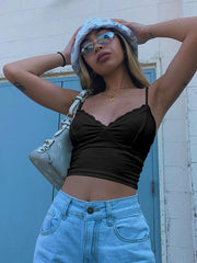 Spitzenblumenseite mit V-Kragen, Crash-Top-Weste