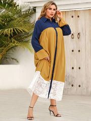 Spitzennähte Temperament Pendeln Farbkontrastkleid