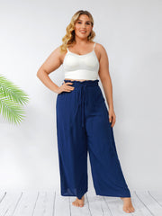 Pantalones anchos casuales de verano con cordón de comercio exterior para el hogar