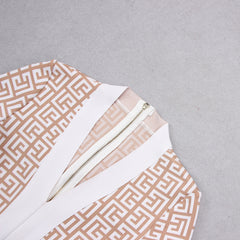 V Neck STRONG-Shoulder Mini Dress