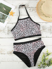High-waisted Neckline Bikini Swimsuit