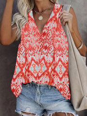 Lässiges ärmelloses T-Shirt mit Aufdruck in Übergröße