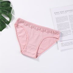 4Pack Rib Lace Trim Panty Set