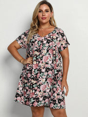 Sling Floral High Waist Loose Dress