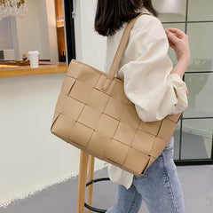 Damen Kunstleder Casual Große Kapazität Tote Crossbody Bag Multifunktions-Umhängetasche