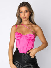 Chaleco camisola de satén con espiga de pescado