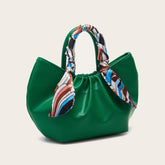 Vintage dumpling bag with silk scarf portable female bag