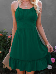 Slim Bow Suspender Open Back Dress