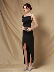 Schlankes Bankett-Abendkleid mit Linie an den Schultern