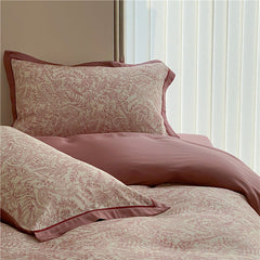 Juego de cama de tencel floral - Rosa