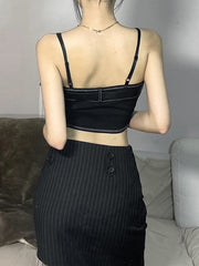 Schmales Street Fashion Sling-Tanktop mit Rückenausschnitt