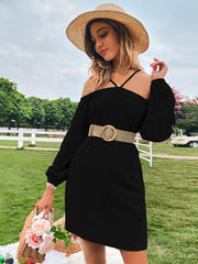 Suspender Long Sleeve Dress