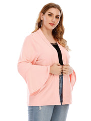 Chaqueta tipo cárdigan de manga larga con mangas acampanadas