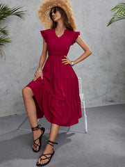 Vestido ajustado sin mangas de cintura alta