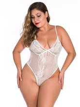 Body moldeador divertido con panel de rayas de encaje Plus