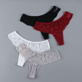 Conjunto de 4 piezas de encaje con espalda en T