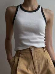 Chaleco deportivo ajustado blanco puro