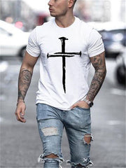Sport-T-Shirt mit Kreuz-Print