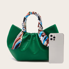 Vintage dumpling bag with silk scarf portable female bag