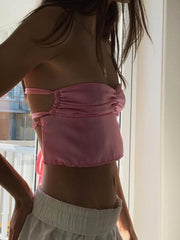 Neckholder-Crop-Top ohne Ärmel