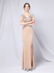 Velvet sexy split dress