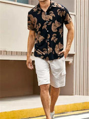 Schwarzes lässiges Street-Print-Hemd