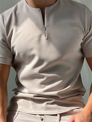 Camisa polo con cremallera color caqui