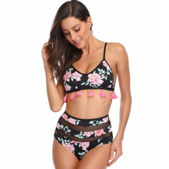 Traje de baño femenino con borlas y correas SWI117