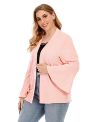 Chaqueta tipo cárdigan de manga larga con mangas acampanadas