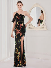 Vestido largo de noche de fiesta con lentejuelas