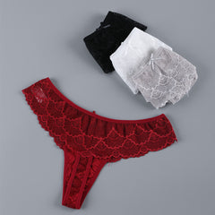 Conjunto de 4 piezas de encaje con espalda en T