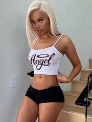 Alphabet Print Suspender Top