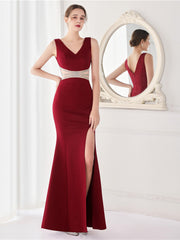 Vestido largo elegante con taladro caliente artesanal