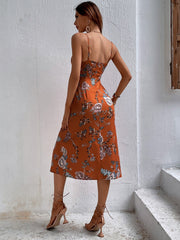 Falda midi sexy de cintura alta con tirantes