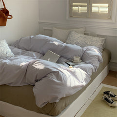 Minimal Floral Bedding Set - Blue + Green