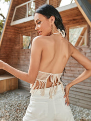 Überwurf-Oberteil mit Fransensaum