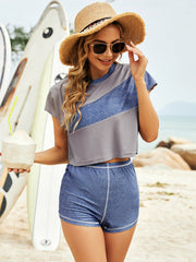 Konservativer 3-teiliges Badeanzug-Set für den Strand