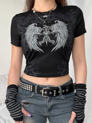 Slim Fit Crop Top mit Rundhalsausschnitt