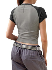 Camiseta con estampado abstracto retro