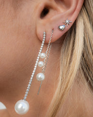 Mini pendientes de corazón de plata