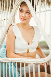 Casimir Bikini-Set mit Ballonärmeln und hoher Taille