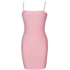 Vestido midi liso sin mangas con tirantes y bandage PK21713