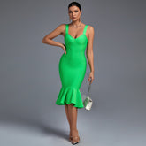 Vestido de vendaje con cola de pez por encima de la rodilla