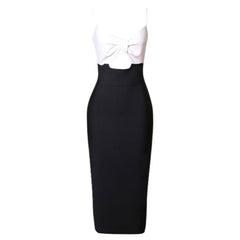 Vestido midi de tirantes, sin mangas y con aberturas PZL3010