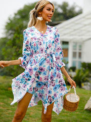 Vestido largo para mujer con estampado de rosas