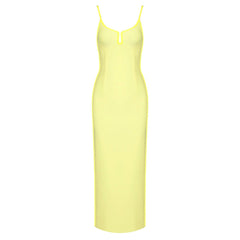 Vestido midi liso sin mangas con tirantes y bandage SJ031801