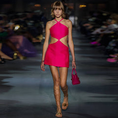 Ärmelloses Mini-Bandage-Kleid mit Riemchen und rückenfreiem Schnitt SJ050301