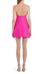 Vestido mini halter sin mangas en rojo